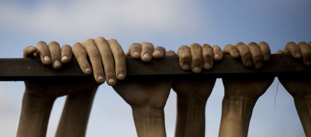 Syrian displaced children play in a refugee camp near Atma, Idlib province, Syria. Photo: AP